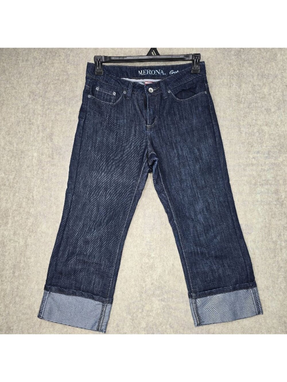 Merona Womens Crop Jeans Fit 1 Size 6R Dark Wash Denim